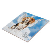 Beagle Angel Dog Gepersonaliseerd Pet Memorial Tegeltje (Zijkant)