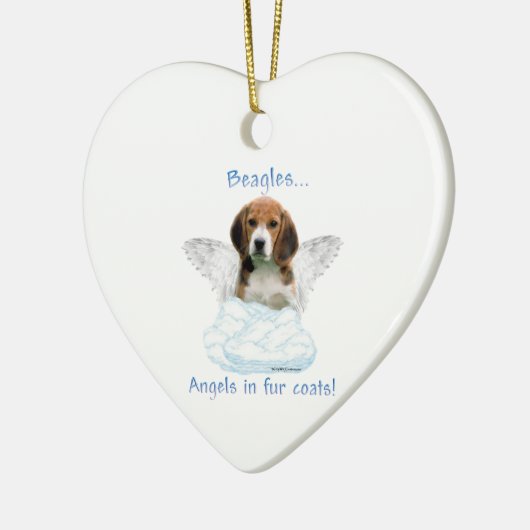 Beagle Angel Keramisch Ornament (Links)