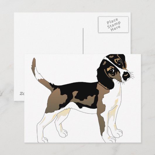 Beagle art 2 briefkaart (Voorkant / Achterkant)