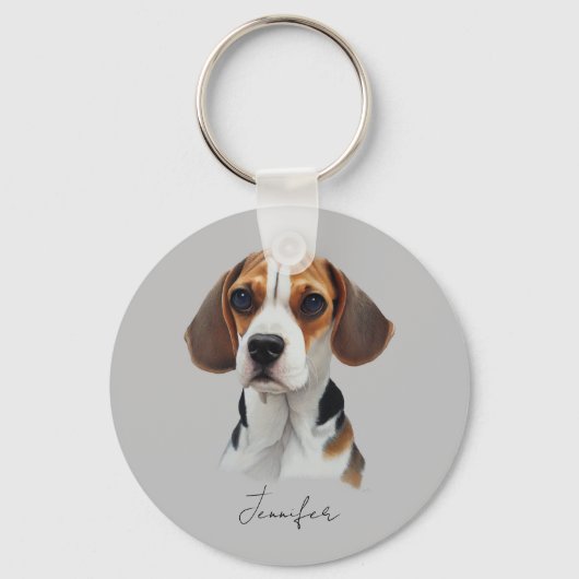 Beagle art custom sleutelhanger (Voorkant)
