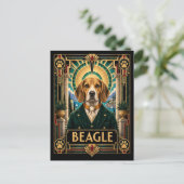 Beagle, Art Deco-hond Briefkaart (Staand voorkant)