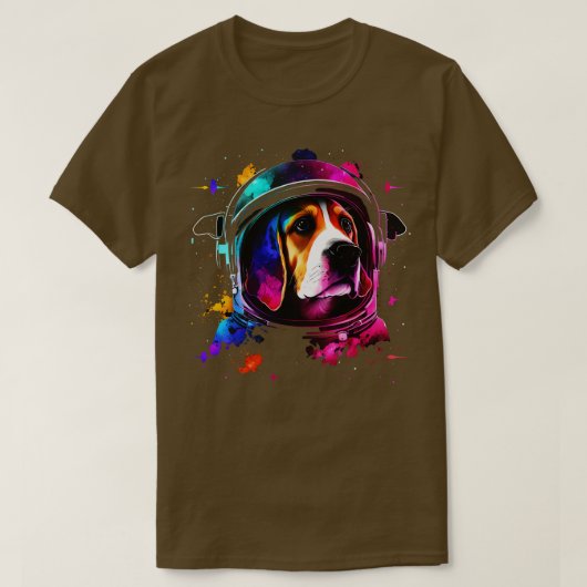 Beagle astronaut kosmische ruimte hond grappige pu t-shirt (Design voorkant)