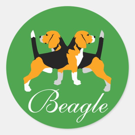 Beagle Aufkleber Ronde Sticker (Voorkant)