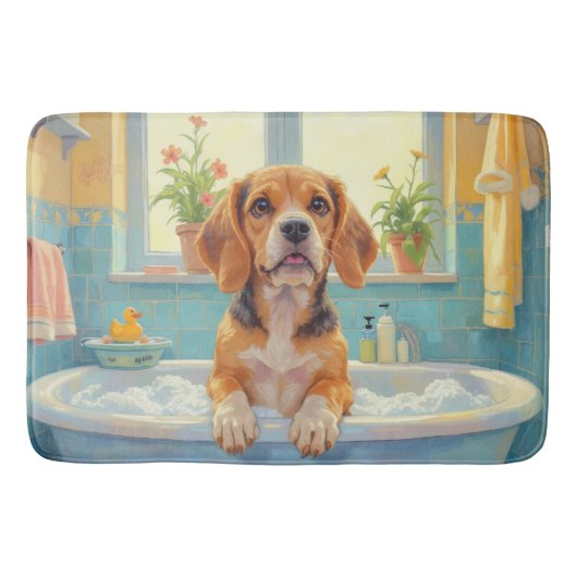 Beagle badtijd gelukkig badkamer decor badmat (Voorkant)