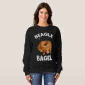 Beagle Bagel Funny Beagle Lover Dog Pun Jewish Lov Trui (Voorkant volledig)