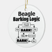 Beagle Barking Logic Keramisch Ornament (Links)