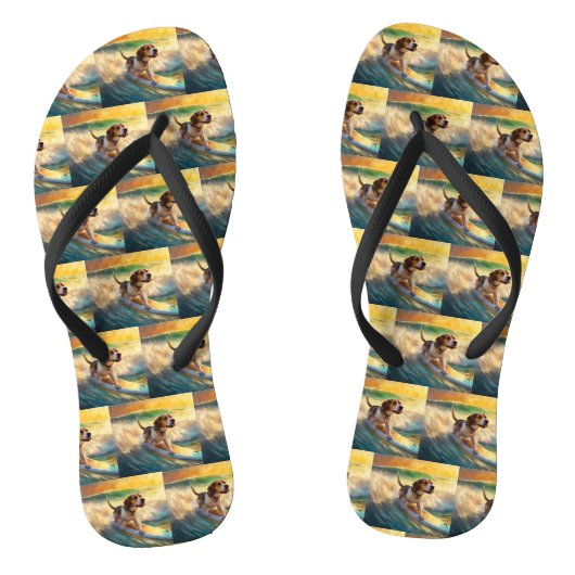 Beagle Beach Surfschildering Teenslippers (Voetbed)