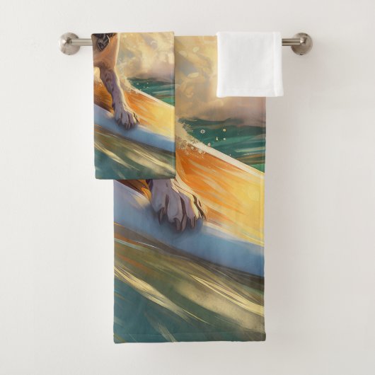 Beagle Beach Surfschilderkunst Bad Handdoek (Insitu)