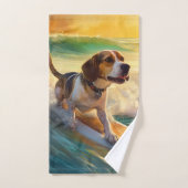 Beagle Beach Surfschilderkunst Bad Handdoek (Handdoek)