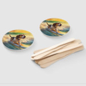 Beagle Beach Surfschilderkunst Handwaaier (Niet-gemonteerd)