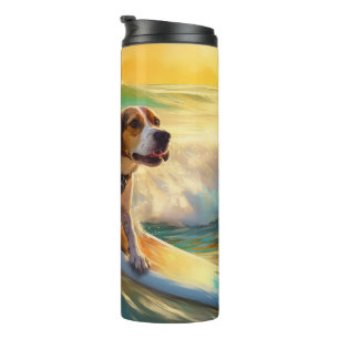 Beagle Beach Surfschilderkunst Thermosbeker