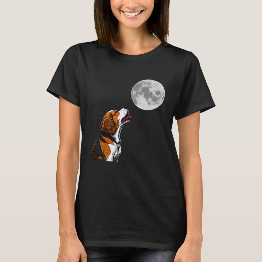 Beagle  Beagle Howling At The Moon  Beagle T-shirt (Voorkant)