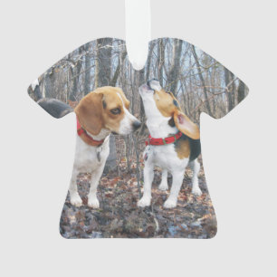 Beagle Beagles in Bossen kerstversiering Ornament