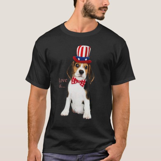 Beagle Beagles Love is Dog Mam Puppy Pet Cute T-shirt (Voorkant)