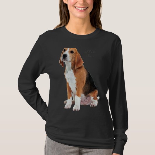 Beagle Beagles Love is Dog Mam Puppy Pet Cute T-shirt (Voorkant)