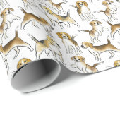 Beagle Beauty: Waterverf hondenpatroon Cadeaupapier (Rol Hoek)