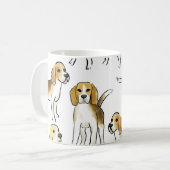 Beagle Beauty: Waterverf hondenpatroon Koffiemok (Voorkant links)