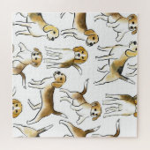 Beagle Beauty: Waterverf hondenpatroon Legpuzzel (Horizontaal)
