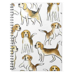 Beagle Beauty: Waterverf hondenpatroon Notitieboek