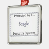 Beagle beveiligingssysteem metalen ornament (Links)