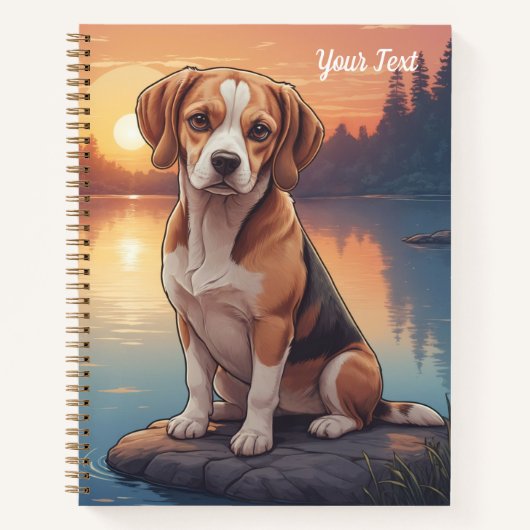 Beagle bij het meer notitieboek (Voorkant)
