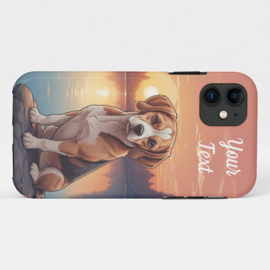 Beagle bij Lake Case-Mate iPhone Case (Achterkant (horizontaal))