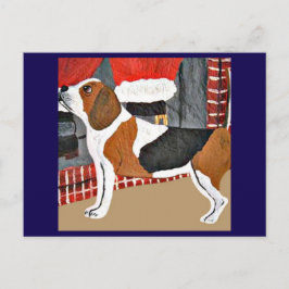 Beagle blaft naar Kerstman Briefkaart