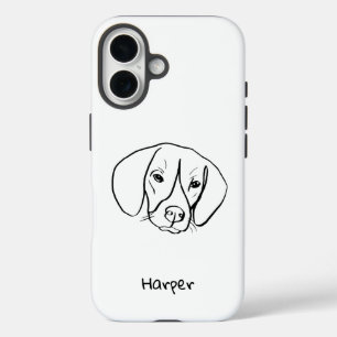 Beagle Bliss:  Line Art Phone Case