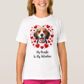 Beagle Bliss: Vier Valentijnsdag T-shirt (Voorkant)