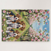 Beagle Blossom Boomgaard Kunst Legpuzzel (Horizontaal)