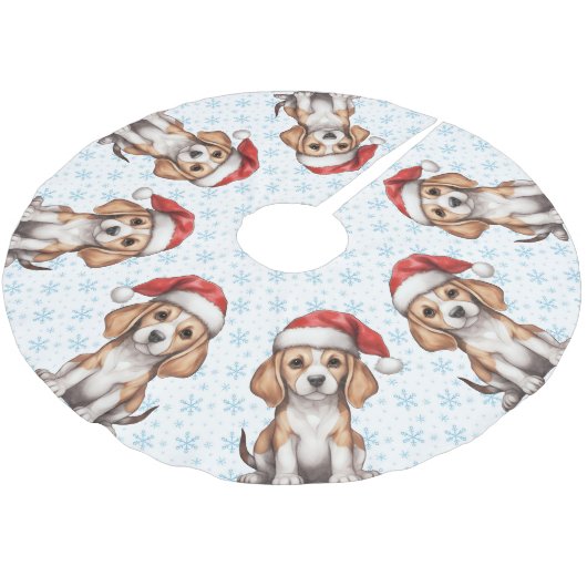 Beagle Blue Sneeuwvlok Kerstboom Rok (Gekanteld)