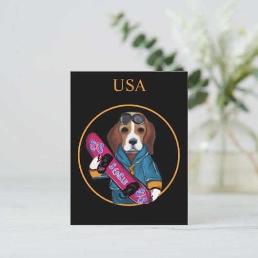  BEAGLE BRIEFKAART (Staand voorkant)