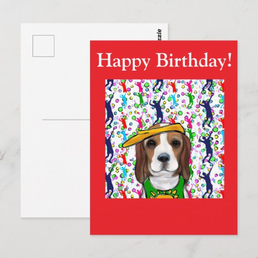 Beagle briefkaart (Voorkant / Achterkant)