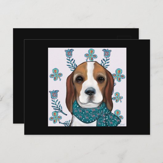 Beagle Briefkaart (Voorkant / Achterkant)