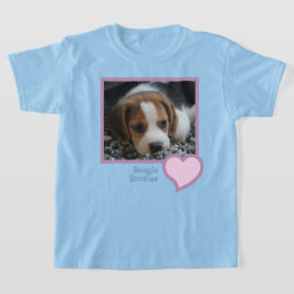 Beagle Brother Text Pet Dog Family Foto T-shirt