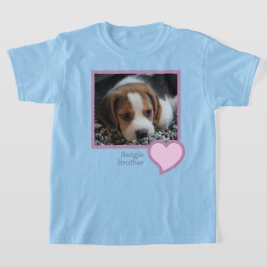 Beagle Brother Text Pet Dog Family Foto T-shirt (Laagn)