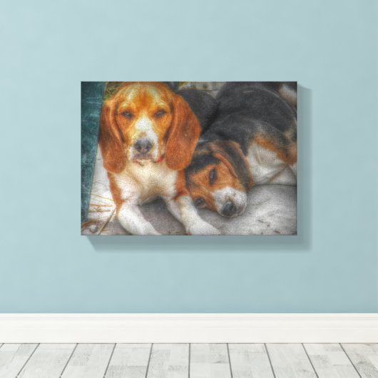 Beagle Brothers Canvas Afdruk (Insitu (Houten vloer))