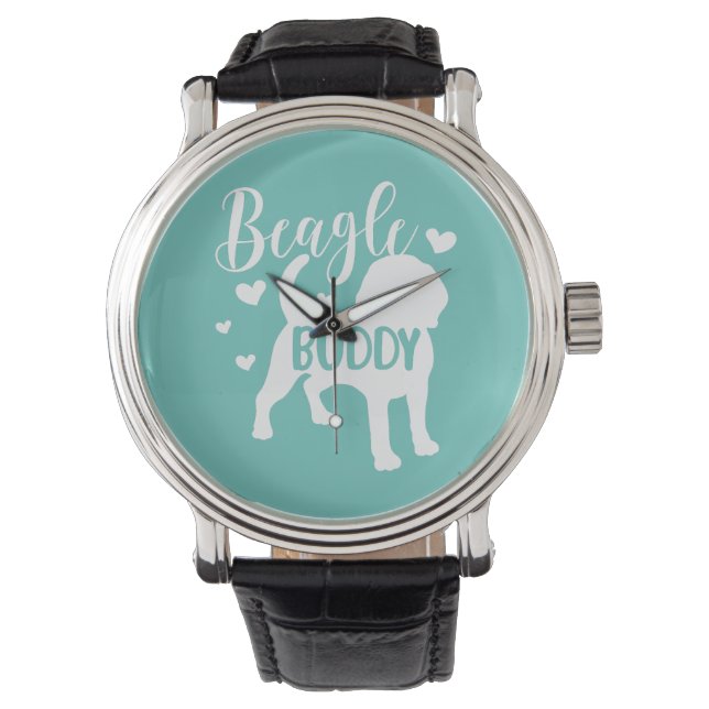 Beagle Buddy/Beagle Mam/Beagle Dad/Beagles Love Horloge (Voorkant)