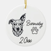 Beagle Bulldog Kruising Hond Aangepaste Naam & Jaa Keramisch Ornament (Voorkant)