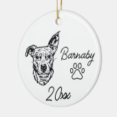 Beagle Bulldog Kruising Hond Aangepaste Naam & Jaa Keramisch Ornament (Links)