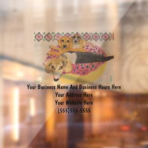 Beagle Business Sign Window Cing Film Raamsticker