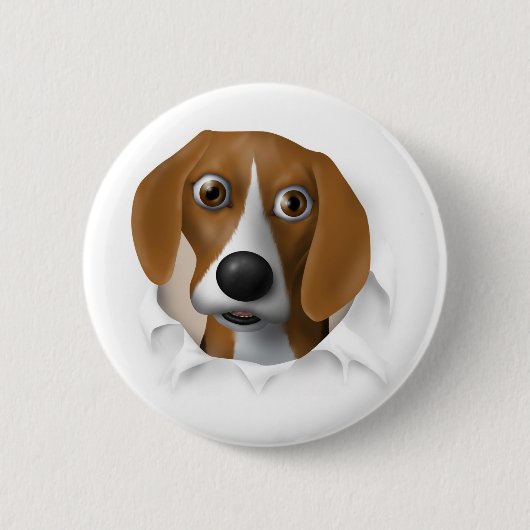 Beagle Busting Out Ronde Button 5,7 Cm (Voorkant)