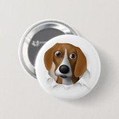 Beagle Busting Out Ronde Button 5,7 Cm (Voorkant /achterkant)