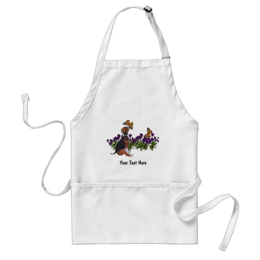 Beagle Butterflies Flowers Animal Apron Standaard Schort (Voorkant)