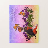 Beagle Butterflies Flowers Inspirerend Age Quote Legpuzzel (Verticaal)