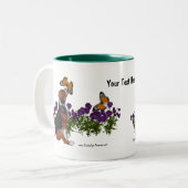 Beagle Butterflies Pansies Cute Dog Tweekleurige Koffiemok (Voorkant links)