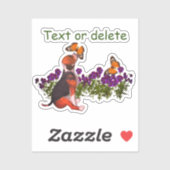 Beagle Butterflies Pansies Cute Personated Sticker (Vel)