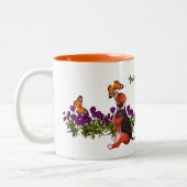 Beagle Butterflies Pansies Cute Personated Tweekleurige Koffiemok (Links)