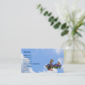 Beagle Butterflies Pansies Cute Visitekaartje (Staand voorkant)