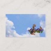Beagle Butterflies Pansies Cute Visitekaartje (Achterkant)